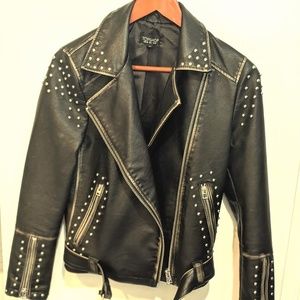 Faux Leather Top Shop Biker